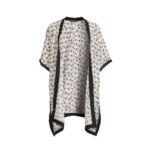 Branf New !! Karl Lagerfeld Black and White Leaf Print Coverup Kimono